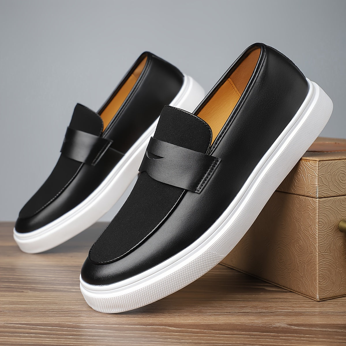 Nils™ – Eleganta Herrskor i Läderlook