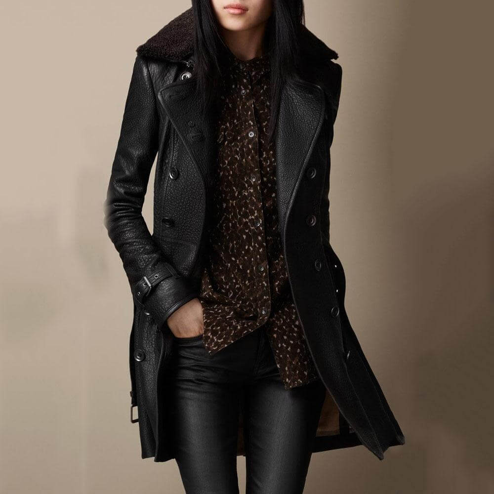 Astrid™ – Elegant Läderjacka i 3/4 Modell