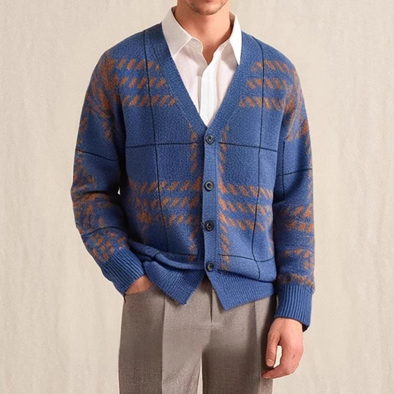 Thure™ – Geometrisk Stickad Cardigan med Karaktär