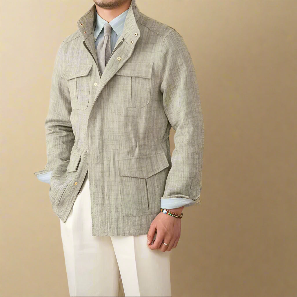 Torgny™ – Elegant Linnejacka med Bomullskomfort
