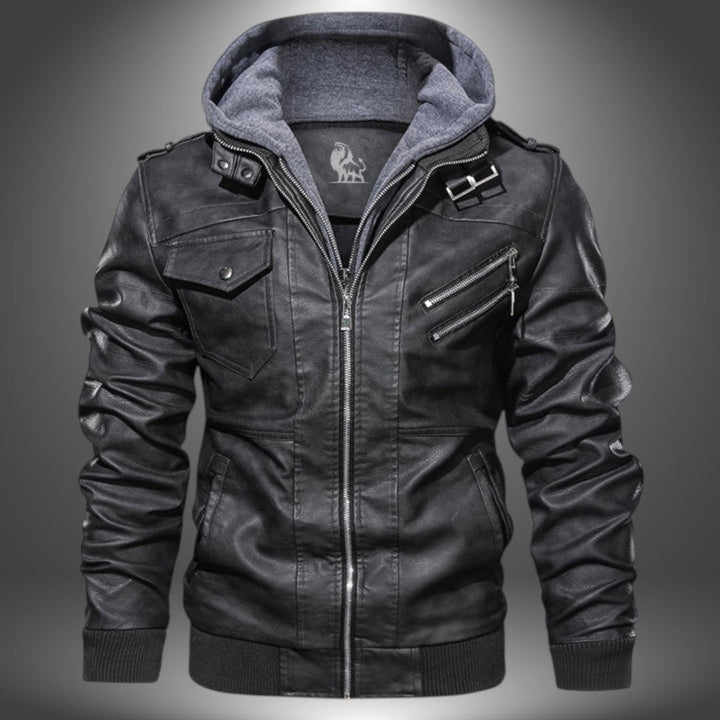 Douglas™ – Handgjord Vintage Skinnjacka med Huva