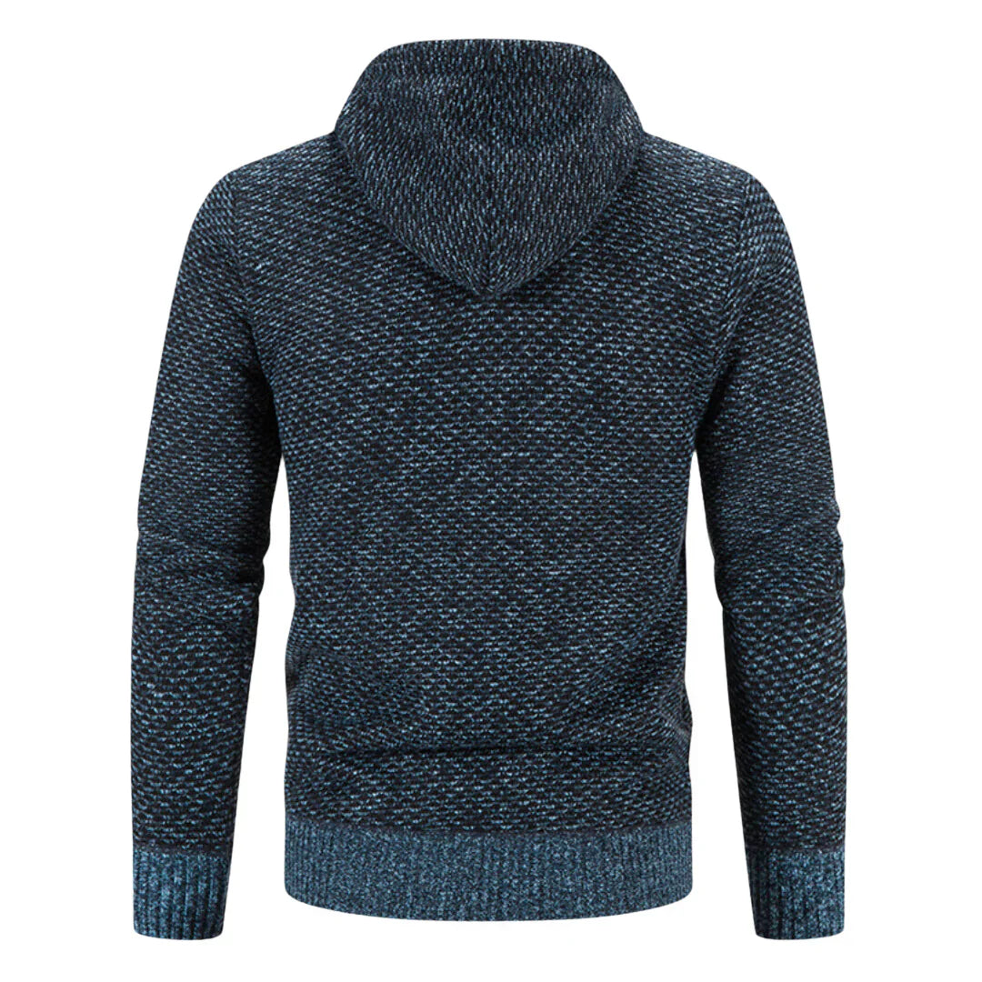 Nils™ – Stickad hoodie med värmande fleece