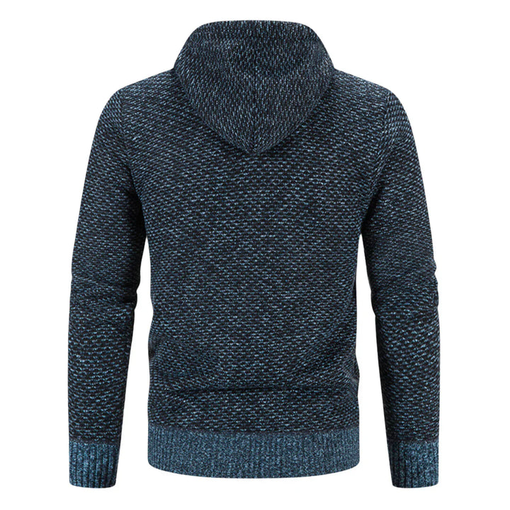 Nils™ – Stickad hoodie med värmande fleece