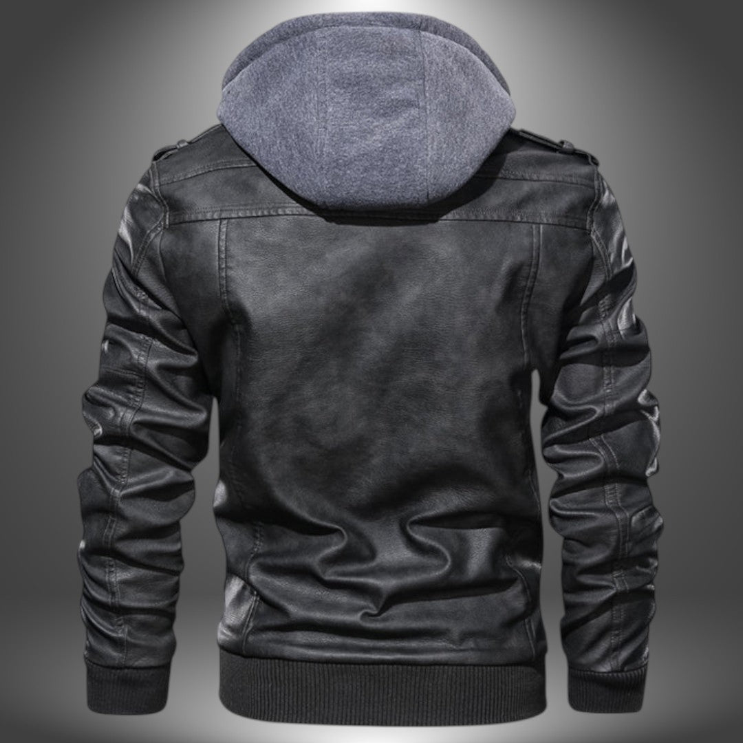 Douglas™ – Handgjord Vintage Skinnjacka med Huva