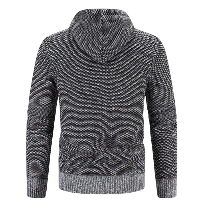 Nils™ – Stickad hoodie med värmande fleece