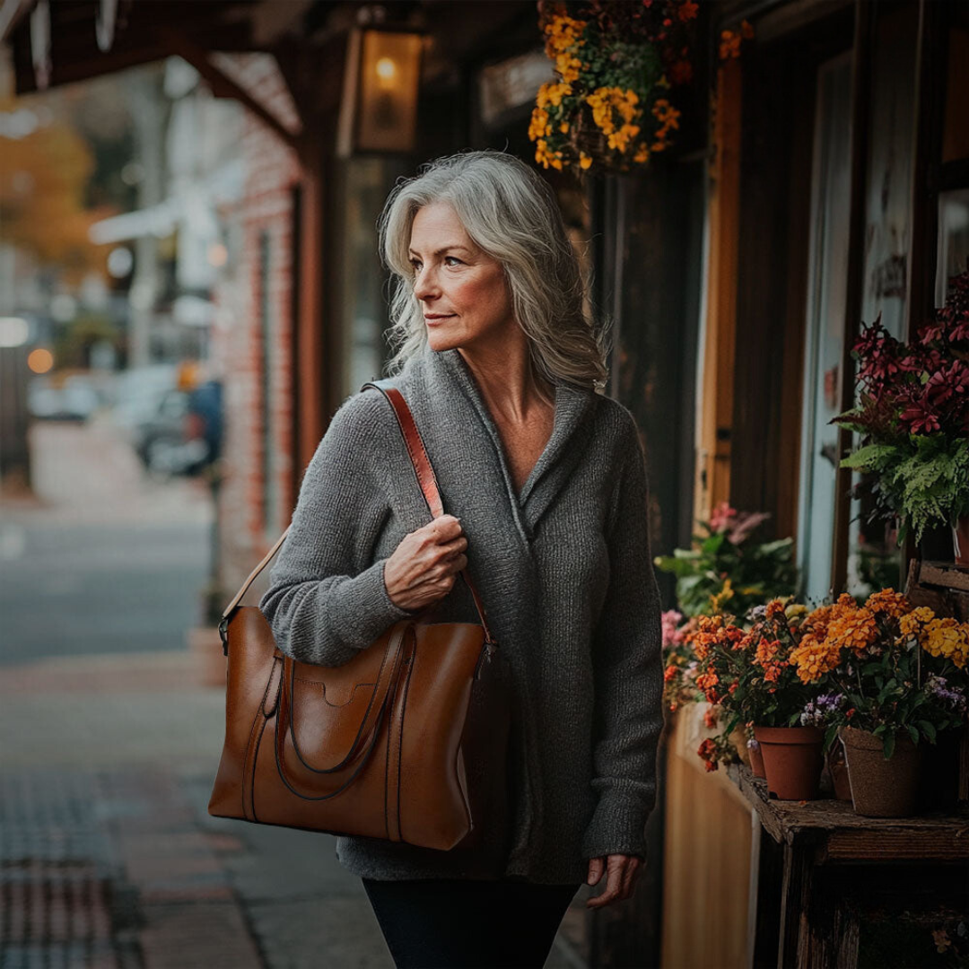 Viveka™ – Tidlös axelremsväska med charmig tofsdetalj