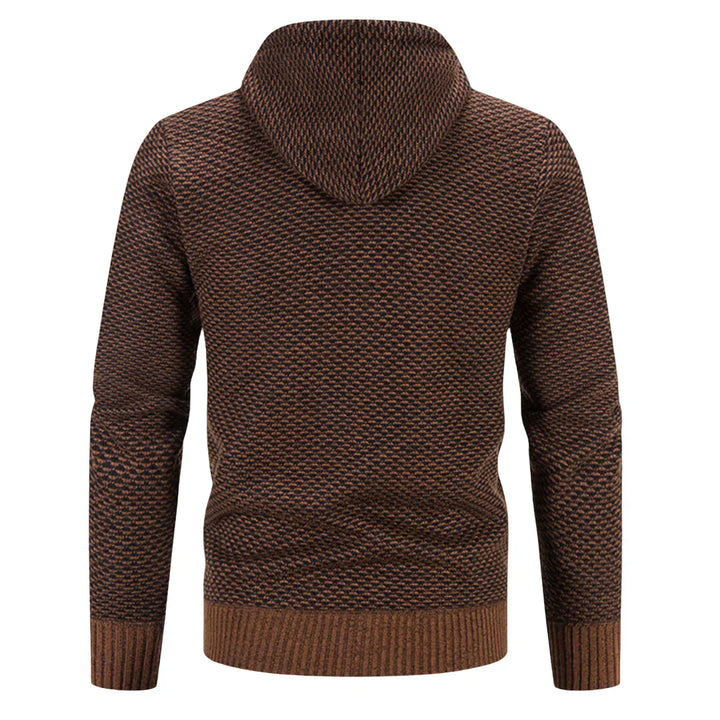 Nils™ – Stickad hoodie med värmande fleece