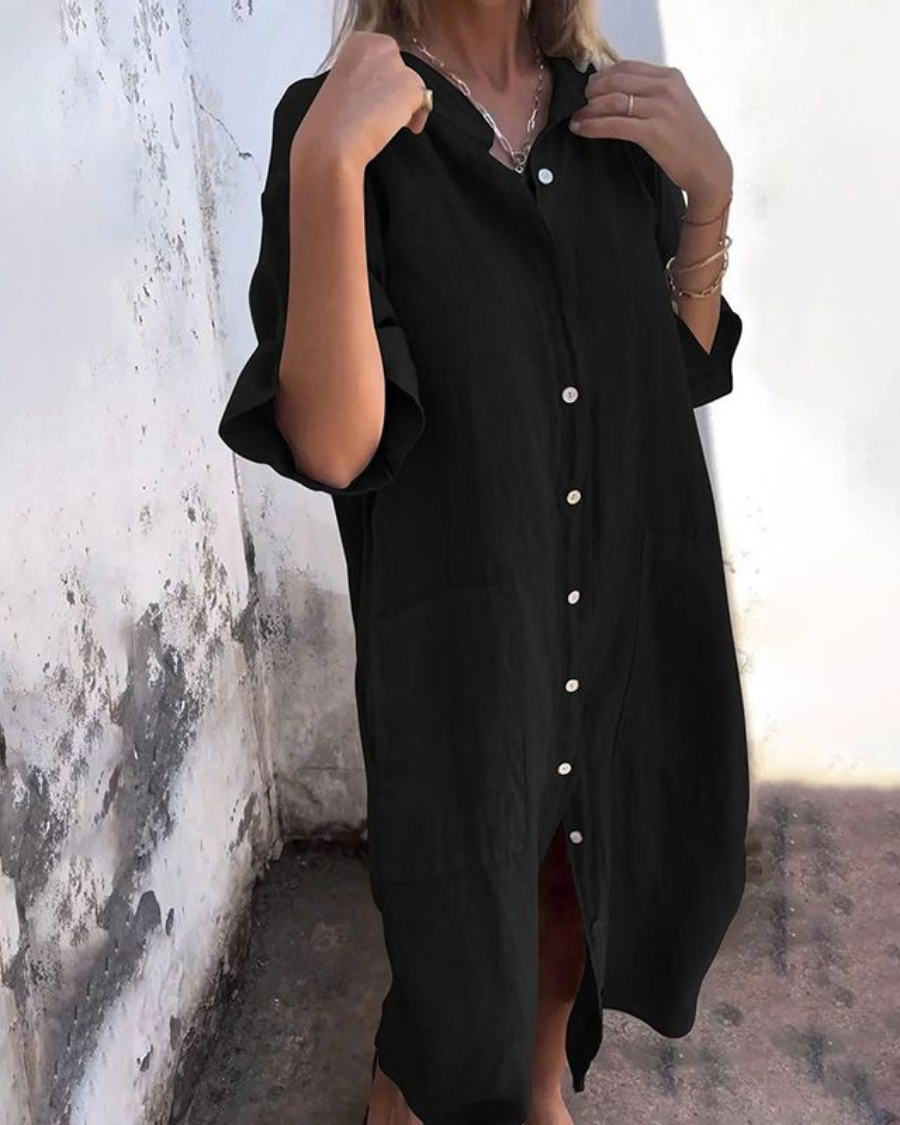 Agda™ – Ledig skjortklänning i Ibiza-stil
