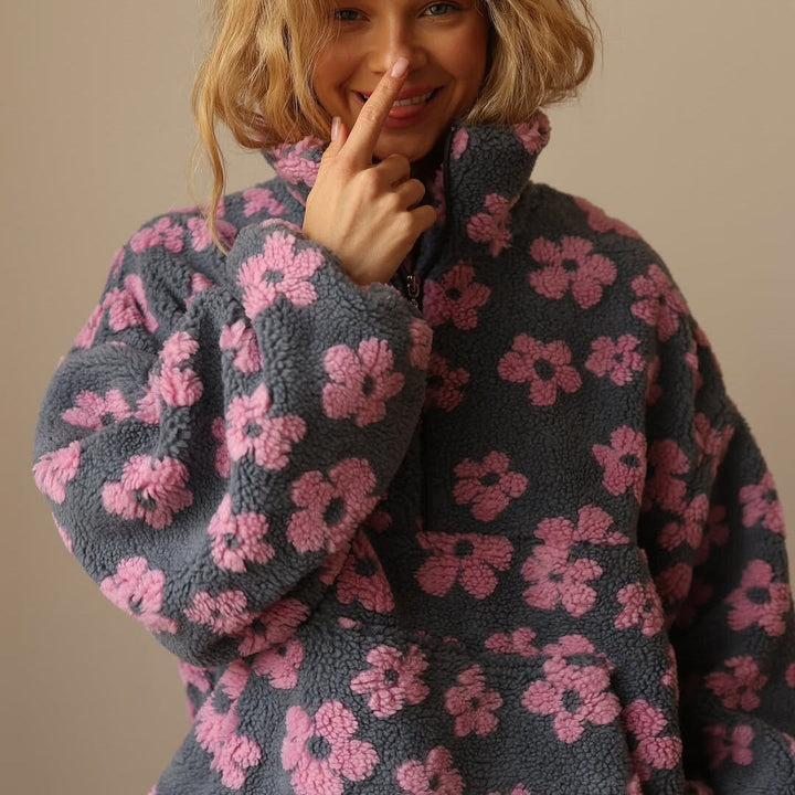 Sissela™ – Mysig fleece-tröja med retro blomprint