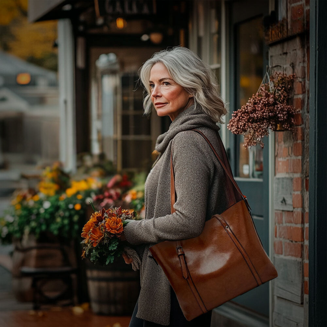 Viveka™ – Tidlös axelremsväska med charmig tofsdetalj