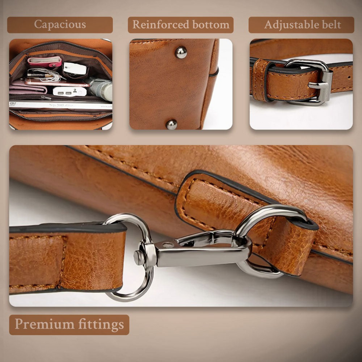 Viveka™ – Tidlös axelremsväska med charmig tofsdetalj