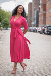 Bianca™ – Omlottklänning i midilängd – Blush Pink