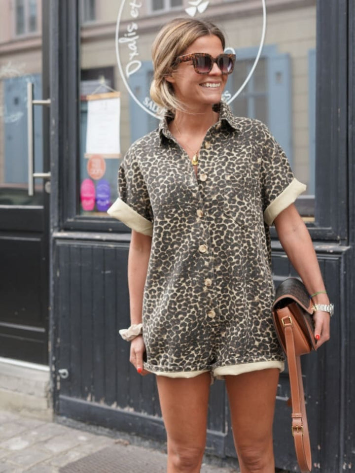 Ingrid™ – Skjortklänning med leopardmönster