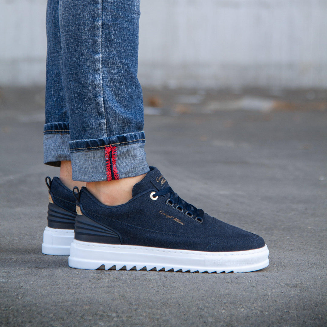 Sven™ – Grå sneakers i äkta mocka med modern sula