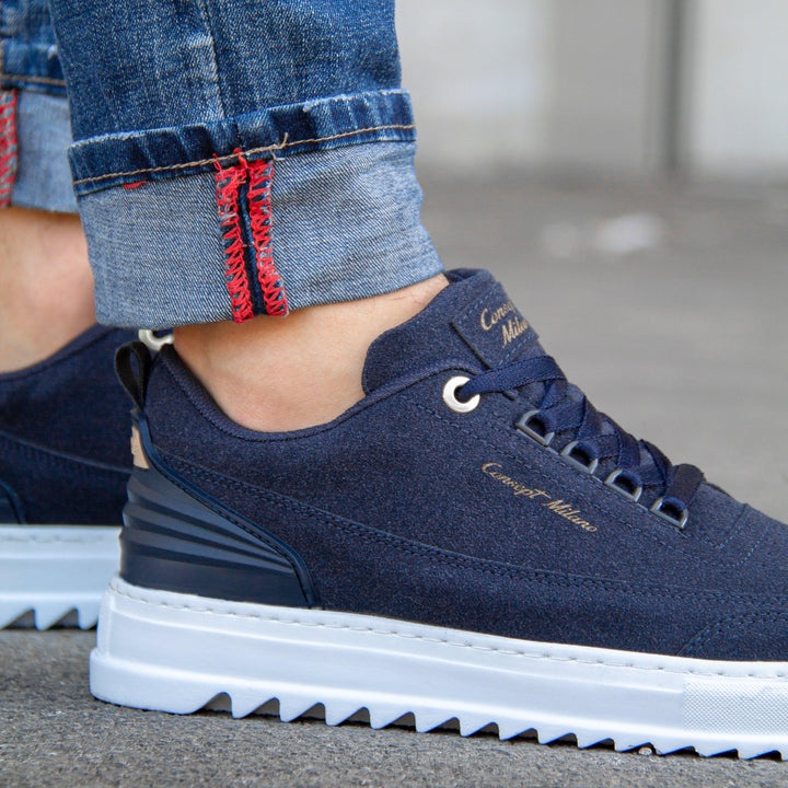 Sven™ – Grå sneakers i äkta mocka med modern sula