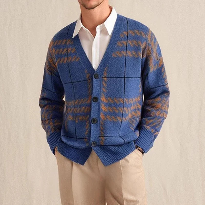 Thure™ – Geometrisk Stickad Cardigan med Karaktär