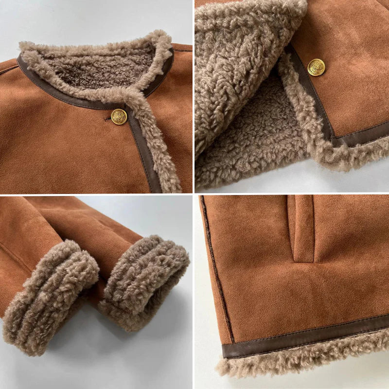 Anaïs™ – Premium Lammulljacka med Fuskpälsfoder