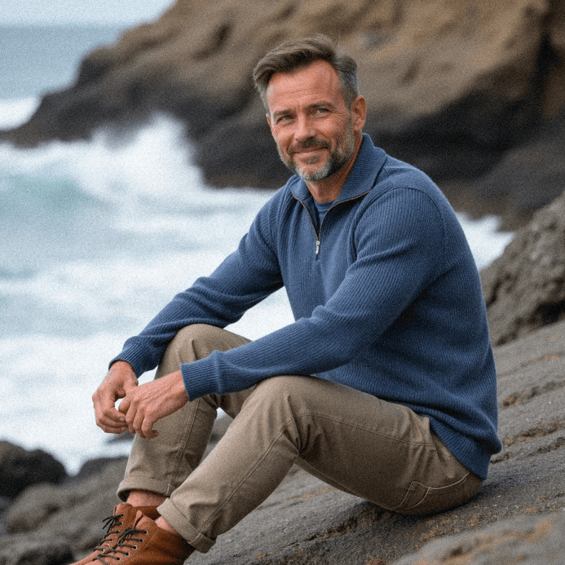 Florian™ – Klassisk stickad tröja med dragkedja