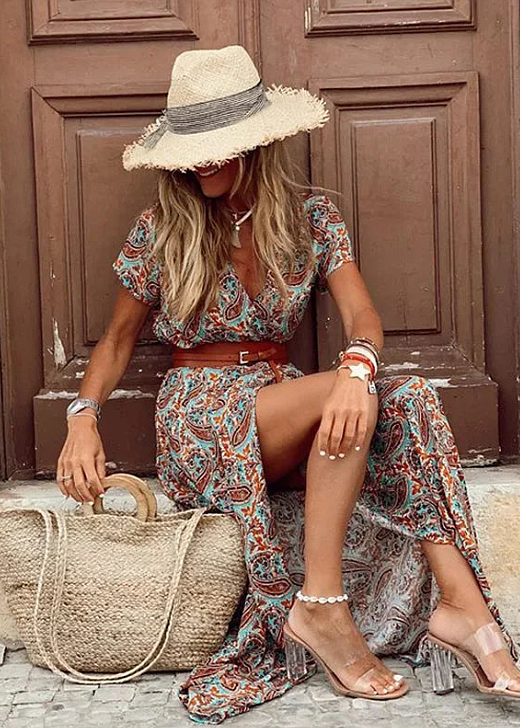 Freja™ – Somrig omlottklänning i boho-stil