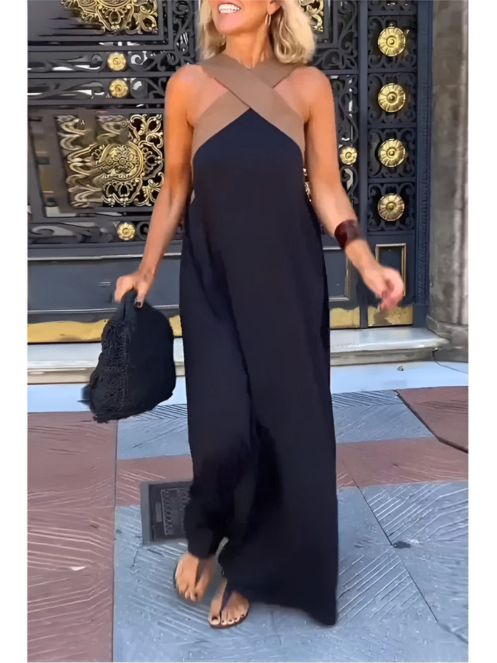 Ines™ – Sommarklänning med korsad halsdesign