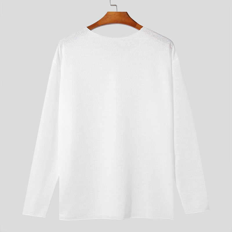 Rickard™ – Långärmad T-shirt i Tunn och Andningsbar Bomull